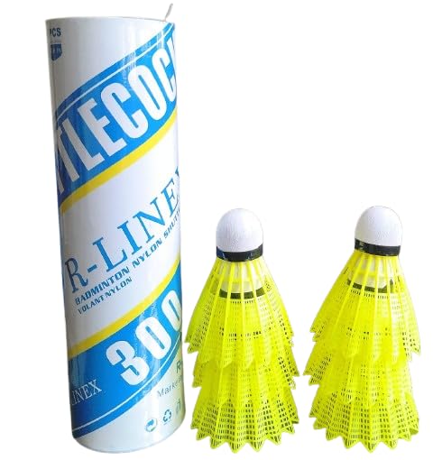 Buy R-LINEX-300 Badminton Shuttlecocks, Yellow, Pack of 6 Online