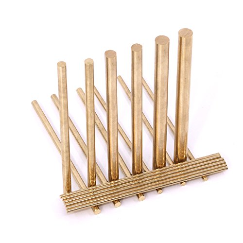 Swpeet S14 18Pcs Assorted Brass Solid Round Rod Lathe Bar Stock Kit, Diameter 2Mm-8Mm Length 100Mm, Perfect For Various Shaft, Miniature Axle, Model Plane thumb #5
