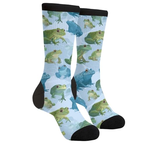 DEKIFNHG Funny Frogs Novelty Socks Casual Athletic Crazy Crew Socks For Women Men
