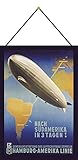 Plaque en tôle bombée avec Cordon GRAF Zeppelin Hamburg America