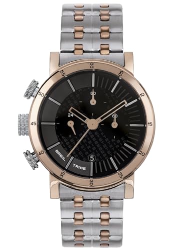 BREIL Reloj Men's Lil Tribe Esfera Negra Movimiento Quartz Chronograph y Pulsera DE Acero...