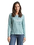 TOM TAILOR 1048951 Camiseta de Manga Larga para Mujer, 27450-White Moss, L