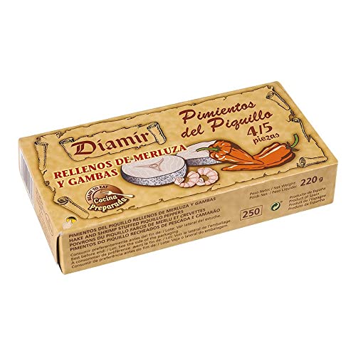 Pimientos del piquillo rellenos de merluza/gambas Diamir