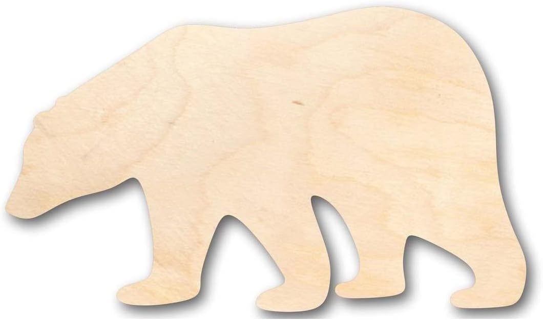 Unfinished Wood Polar Bear Shape Animal Craft up to 46" DIY 24" / 1/4"