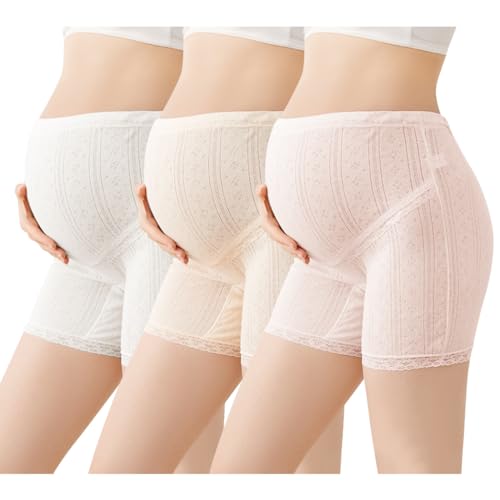 Culottes de maternité sans couture lot de 3 boxers de grossesse en coton à taille réglable