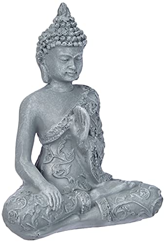 Dimensioni : 10 x 5 x 12 cm Zen\'Light SBM1 Statuetta Buddha, Grigio, Taglia Unica