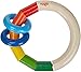 HABA Wooden Rainbow Teething Rattle Toy for Babies 0-18 Months - Kringlering Wood Grasping Toy with Plastic Rings - Sensory Toys for Babies, Made in Germany