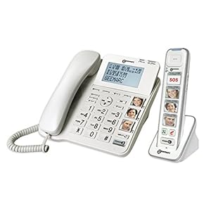 Geemarc AmpliDECT COMBI PHOTO 295 Combo seniorentelefoon snoergebonden (+ antwoordapparaat+) en extra dect-telefoon met…