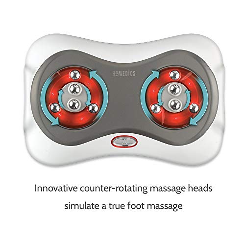 Homedics Deluxe Shiatsu Foot Massager With Heat – Therapeutic Kneading & Rolling Foot Massager Machine, 4 Rotational Heads With 10 Massage Nodes, Toe-Touch Control #TOP3