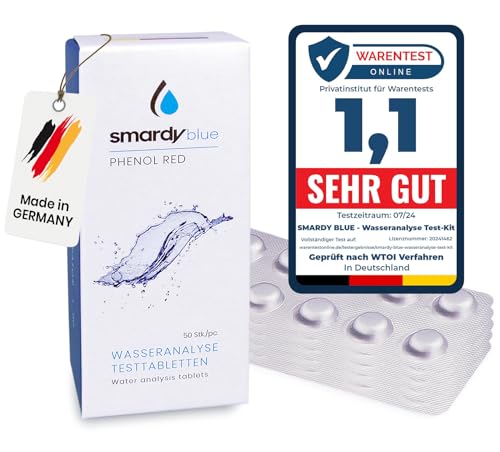 smardy 50 Comprimés de Test Phenol Red (PH) pour Photomètre/Testeur d'eau Electronique