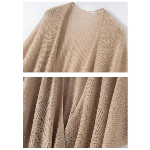 Pull châle en cachemire de qualité supérieure et cape tricotée chic - 2