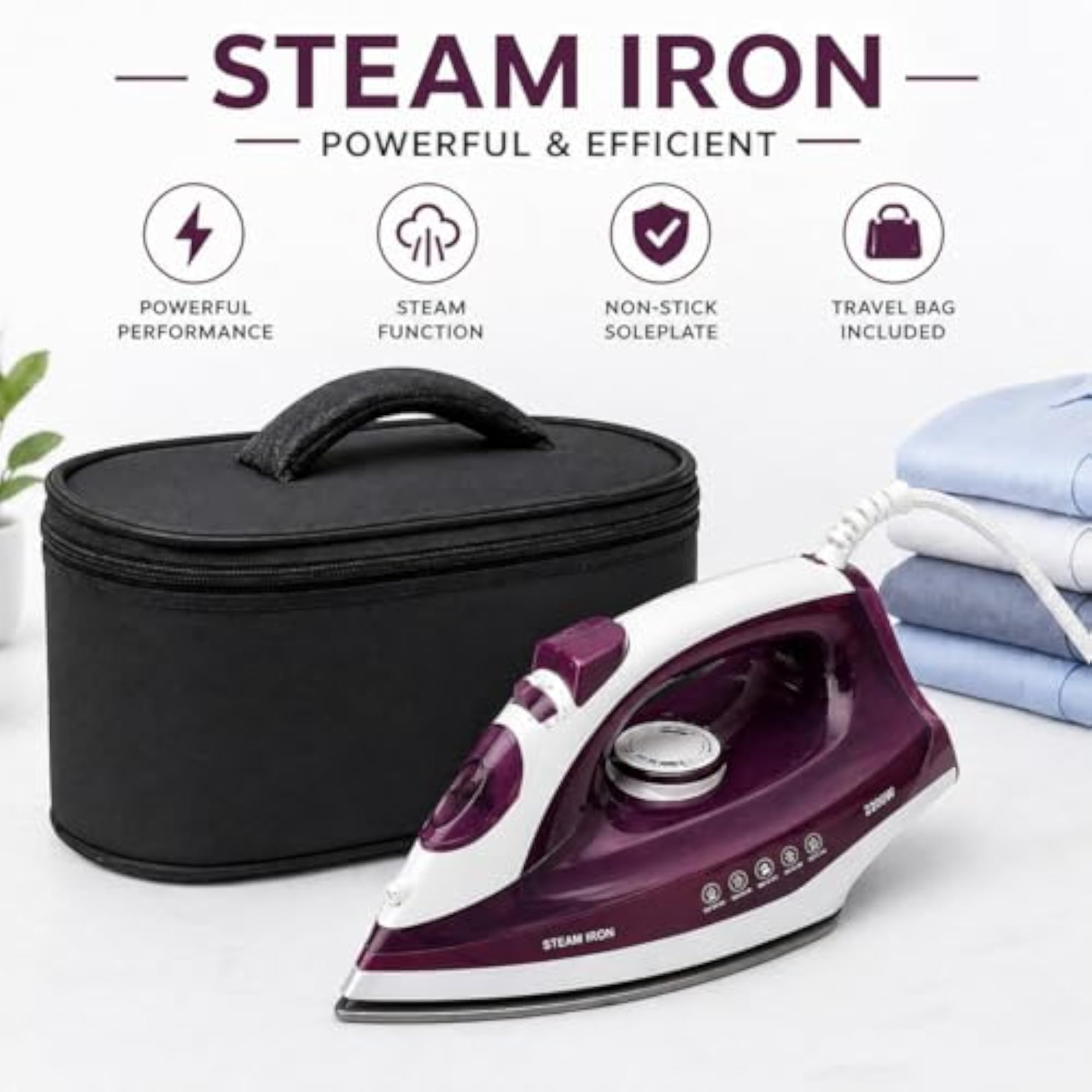 Iron Travel Bag with Handle, Dustproof, Zipper Closure