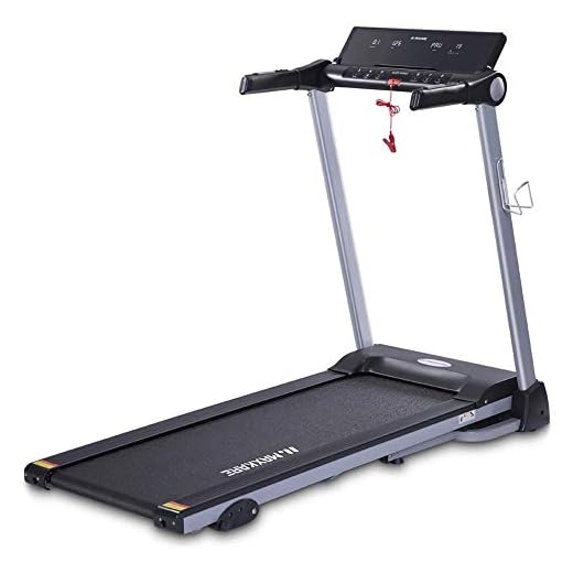 MaxKare Folding Treadmill Electric Motorized Running Machine with 15 Pre-Set Programs 2.5HP Power 8.5 MPH Max Speed White LED Display and Mobile Phone & Water Bottle Holder for Indoor Exercise
