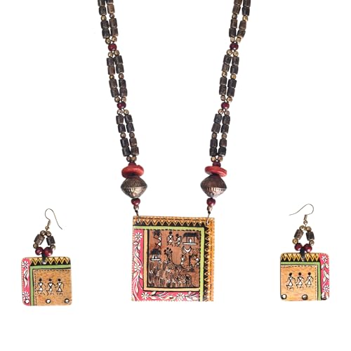 Image of AAKRITI ART CREATIONS Handcrafted Women's Jewelry Set - Elegant Ethnic Necklace and Earrings, Statement Fashion Accessories for Parties & Festivals