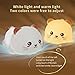 Cat Night Light,USB Rechargeable,Warm White Colorful Light Switching,Silicone (Multi-Colored)