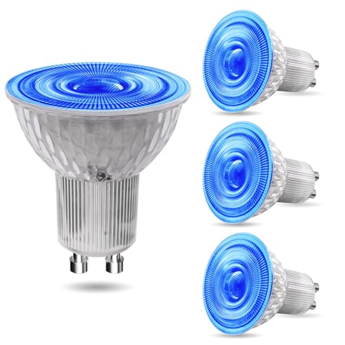 BrightArk Ampoule LED GU10 Couleur Bleu,5WMR16 lampe LED Bleue non dimmable, Angle de faisceau...