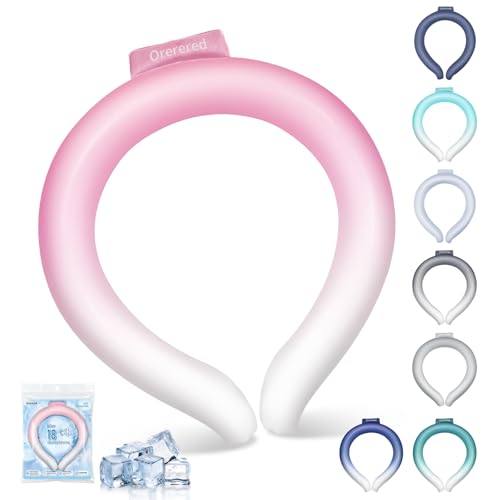Image of Neck Cooling Tube 70% Gel Increase Ice Cooler Ring Wearable Cooling Neck Wraps for Summer Heat Body Cooling Products for Outdoor Indoor Activities Relief for Hot Flashes (Gradient Pink, L)