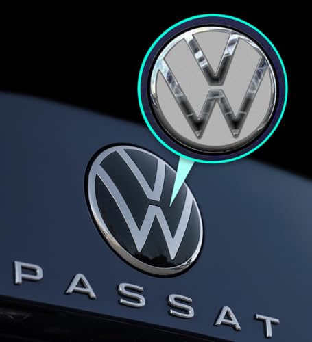 Image of IPG Decal Made for VW 2021 Passat Polo Tiguan Golf Rear /Front Emblem Logo Decals Stickers Set (4 Units) (Reflective White)