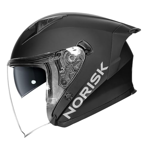 Capacete Aberto Scooter Norisk Downtown 2 Monocolor Preto Fosco (62)