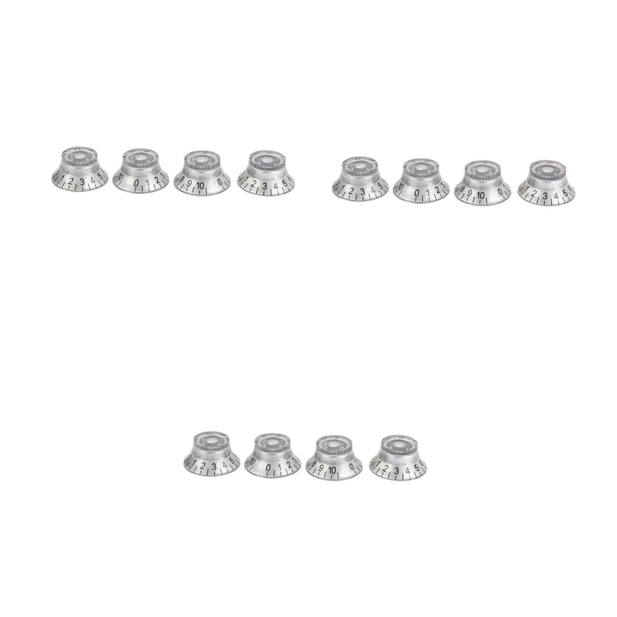 Hemoton 3sets Guitar Control Knobs Volume Tone Knobs Acrylic Material Guitar Accessory Kit 4pcs*3