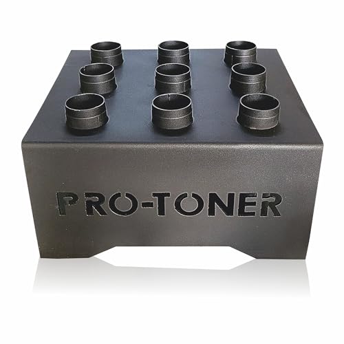 Image of Protoner 9 Barbell Holder, Vertical Barbell Holder Storage For 9 Barbells For Gym Fits 2inch 50mm Olympic Bars, Hex Trap Bar, Multi-Grip, & Curl Bars Stand Rack, Rack for Olympic Bar