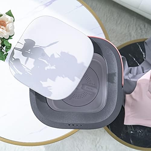 Portable Mini Washing Machine - 2 in 1 Compact Folding Washer for Home & Travel, Automatic Small Clothes Washer Bucket - Lightweight Gray Design