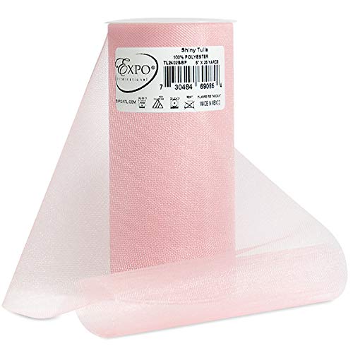 EXPO TL2402BBP Shiny Tulle Spool of 25-Yard, Baby Pink