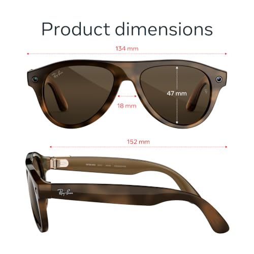 Image of Meta Ray-Ban (Gen 3) Aviator, Havana, Transitions Brown, AI Glasses with Camera for Men, Women