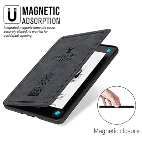 Image of MOCA Kindle Paperwhite 12th Gen 7 inch (2024) & Kindle Colorsoft 7 inch (2025) Case - Leather, Slim Fit, Auto Sleep /Wake, Magnetic Closure, Durable, Lightweight (Black)