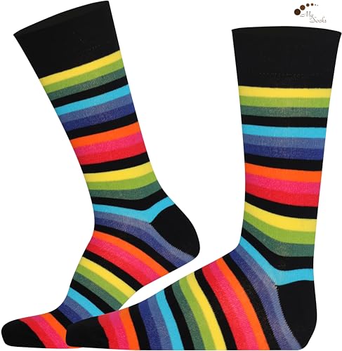 Image of Mysocks Unisex Extra Fine Combed Cotton Rainbow Socks | Seamless Toe | Reflect Your Style | Make Your Steps Enjoyable