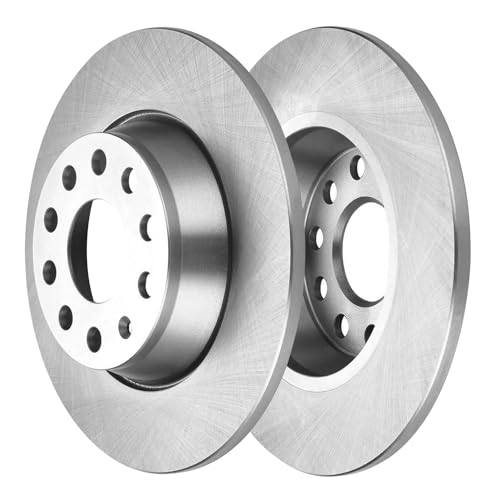 Image of Detroit Axle - Rear Brake Kit for 2011 2012 2013 Audi A3 Quattro 11.10 inch | inch Disc Brake Rotors Ceramic Brake Pads with Hardware Replacement