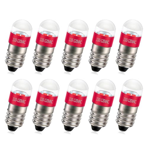 Ruiandsion E10 LED �C���e���A�Ɩ� AC 110-120V 2835 2SMD�`�b�v �ԐF CRI85+ �Ȋw�����Ɩ��EDIY�p 10�Z�b�g