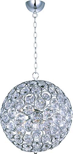 ET2 E24016-20PC Brilliant 8-Light Single Pendant, Polished Chrome Finish, Crystal Glass, G9 Xenon Bulb, 67.2W Max., Wet Safety Rated, 3000K Color Temp., Shade Material, 420 Rated Lumens