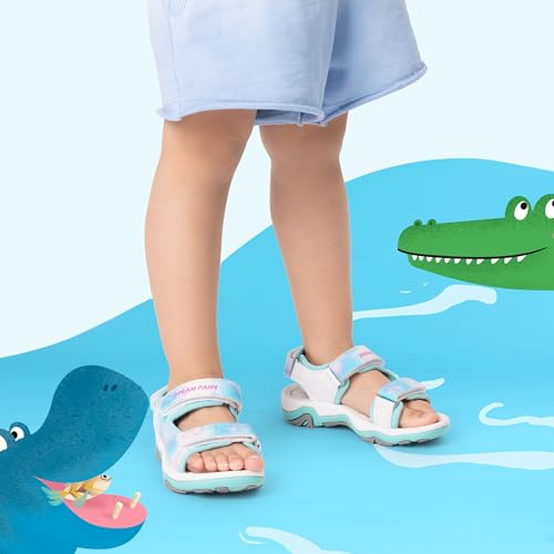 Image of DREAM PAIRS Boys Girls Summer Sandals | Outdoor Athletic Kids Sport Water Shoes Anti-slip Toddler Lightweight Comfortable Cute Cartoon Quick-drying