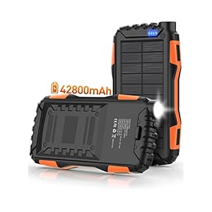 Solar Power Bank,Solar Charger,42800mAh Power Bank,Portable Charger,External Battery Pack 5V3.1A Qc 3.0 Fast Charging…
