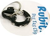 Rubit The Easy Dog Tag Rhinestone Curve Switch Clip, Medium, 1.07-Inch Diameter, Black
