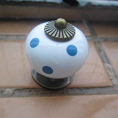 Tangpan 30Mm Ceramic Spot Dargon Ball Door Handle Pull Knobs Cabinet Door Cupboard Drawer Locker Vintage Retro Gold Pack Of 8 Color White #TOP5