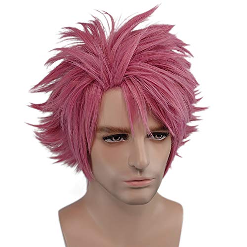 Crazycatcos Natsu Dragneel Cosplay Wig Red Hair Fairy Tail Halloween Costume Wig #TOP3