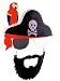 Sunstaches Pirate Beard Sunglasses, Skull & Crossbones, Parrot, Instant Costume, Party Favors, UV400
