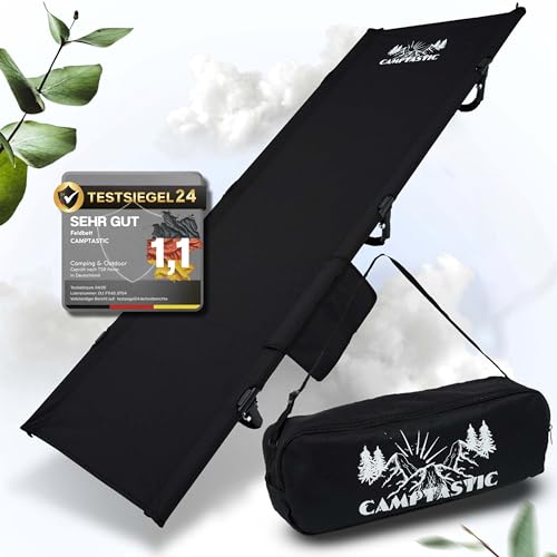 Camptastic Feldbett 191x68x18cm Ultraleicht kompakt 2,3 kg | Campingbett klappbar robust | Tragbare Campingliege für Wandern Outdoor Camping