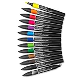 Winsor & Newton Promarker Brush Set de 12+1 Blender Tons vibrants