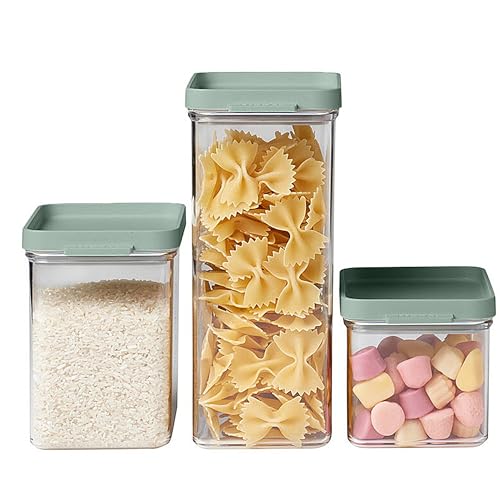 Mepal Vorratsdosen mit Deckel 3er-Set - Vorratsbehälter Luftdicht & Stapelbar - Küchenaufbewahrung & Organisation - Spülmaschinenfest - 700 ml, 1100 ml & 2000 ml - Nordic sage