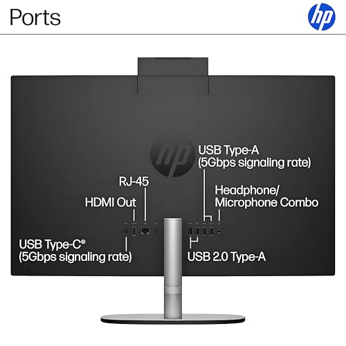 Image of HP 23.8 inch FHD Touchscreen Next Gen All-in-One Desktop Computer for Office, AMD Ryzen AI 5 CPU, 64GB DDR5, 2TB PCIe SSD, HDMI, Type-C, Wi-Fi 6, Wireless KB&Mouse, Win11, Jet Black