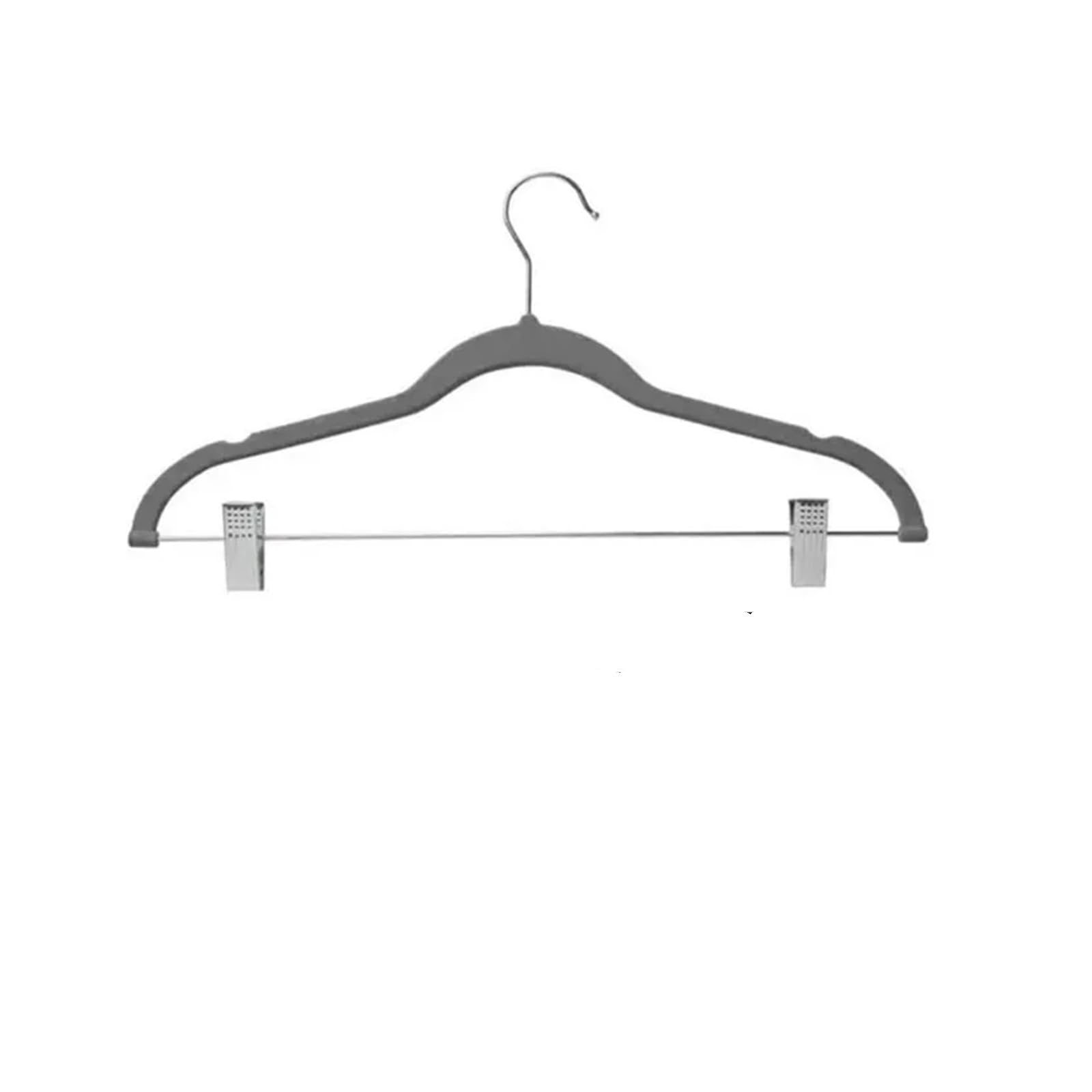 KFGISD, Velvet Trousers Rack Clip Metal Anti-Slip Clothespin Wardrobe Pants Clamp Clothes Hanger Space Saving Room ，Hangers(Gray5pcs)