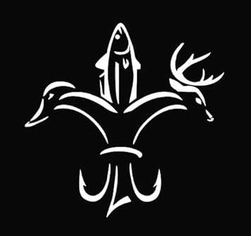 Amazon Com Duck Fish Deer Fleur De Lis Die Cut Vinyl Decal Sticker 5 White Automotive
