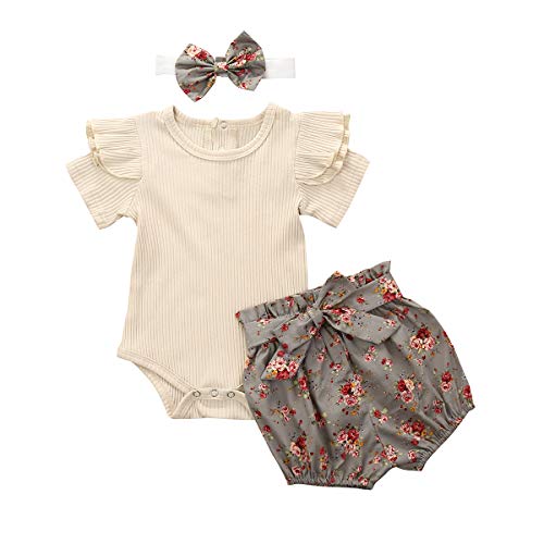 Baby Girl Clothes Newborn Toddler Outfits Infant 3Pcs Tops + Pants + Headband or Hats