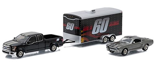 Ford 2015 F-150 Pickup Truck and 1967 Custom Mustang Eleanor with Enclosed Car Hauler Set Gone in 60 Seconds Movie 1/64 by Greenlight