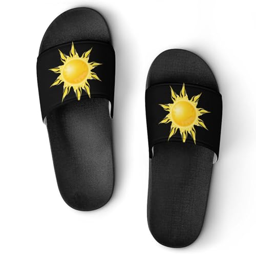 Cartoon Sun Sunshine Men's Bathroom Slippers Shower Indoor Home Beach Outdoor Shoes for Women
