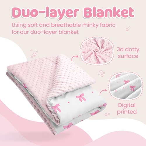 Image of SANDJEST Bear Minky Blanket 30 x 40 Inches, Gift for Christmas Birthday