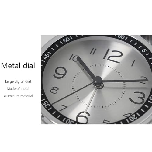 Reloj despertador de hierro de moda con esfera de cuarzo de plata 4